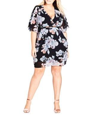 City Chic Plus Sublime Floral Wrap Dress