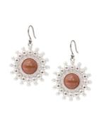 Lucky Brand Silvertone And Stone Drop Earrings