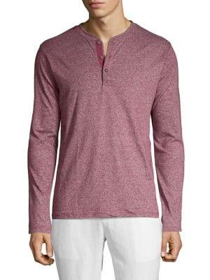 Black Brown Heathered Henley Shirt