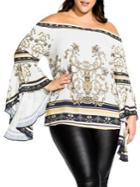 City Chic Plus Golden Nights Off-the-shoulder Top