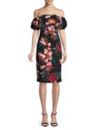Black Halo Arden Off-shoulder Flower Dress