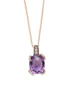 Effy Viola Amethyst, Diamond And 14k Rose Gold Pendant Necklace