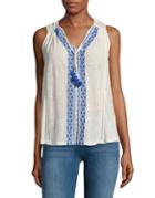 Lucky Brand Embroidered Peasant Tank
