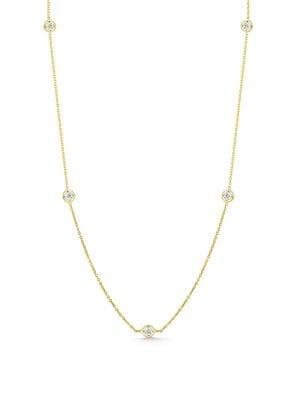 Roberto Coin 0.35 Tcw Diamond And 18k Yellow Gold Station Necklace