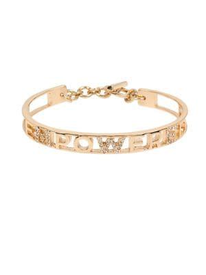 Bcbgeneration Empowered Goldtone & Crystal Cuff Bracelet