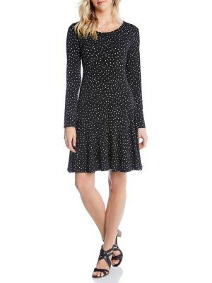 Karen Kane Dakota Dot-print A-line Dress