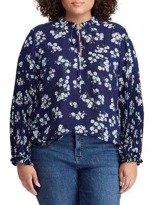 Lauren Ralph Lauren Plus Printed Floral Top