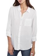 Velvet By Graham And Spencer Solid Button-down Blouse