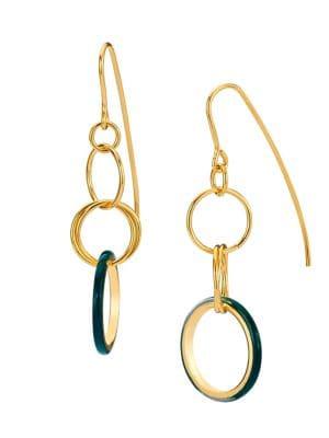 Gold And Honey Thin Lucite Drop Earrings