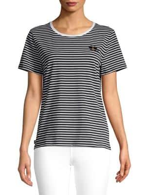 Karl Lagerfeld Paris Striped Crewneck Tee