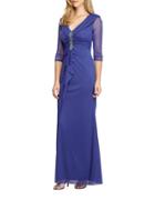 Alex Evenings Studded Ruched Gown