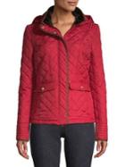 Weatherproof Faux Fur-trimmed Quilted Jacket