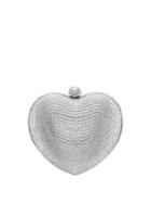 Nina Armorie Crystal Embellished Heart Minaudiere Clutch