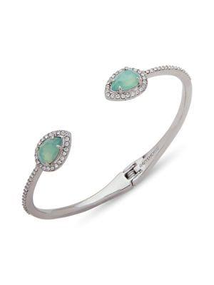 Givenchy Pave Crystal Pear Hinged Cuff Bracelet