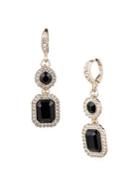 Givenchy Goldtone & Crystal Double Drop Earrings