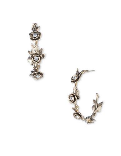 Marchesa Austrian Crystal Floral Hoop Earrings