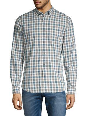 Black Brown Classic-fit Plaid Poplin Shirt