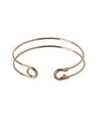 Bcbgeneration Pearl Group 12k Yellow Goldplated Safety Pin Cuff Bracelet