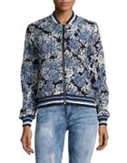 Blank Nyc Floral And Faux Leather Reversible Bomber Jacket