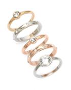 Design Lab Lord & Taylor ??et Of Five Faceted Crystal Stacking Rings