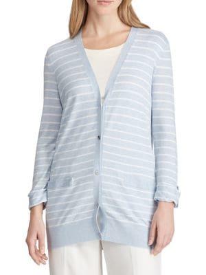 Lauren Ralph Lauren Striped V-neck Cardigan