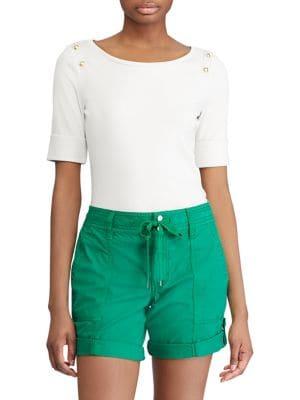 Lauren Ralph Lauren Shoulder-button Stretch Top