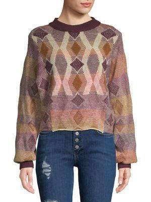 Free People Ribbed Patterned Sweater