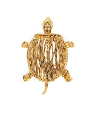 Oscar De La Renta Crystal-embellished Turtle Brooch