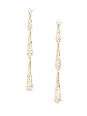 Nadri Dappled Goldplated Linear Earrings