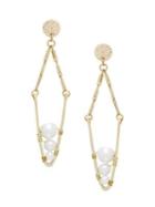 Design Lab Goldtone And Faux Pearl Swing Drop Earrings