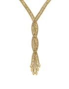Lord & Taylor 14k Yellow Gold Popcorn Chain Tassel Necklace