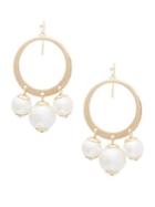 Design Lab Sterling Silver & Faux Pearl Circle Drop Earrings