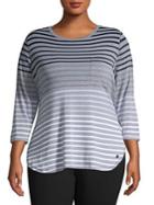 Calvin Klein Performance Plus Striped Cotton Tee