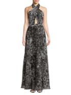 Tadashi Shoji Floral-print Halter Dress