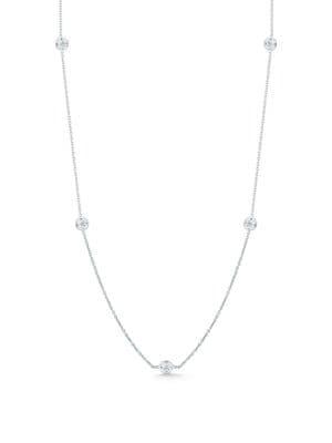Roberto Coin 0.35 Tcw Diamond And 18k White Gold Station Necklace