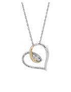 Lord & Taylor 14k Yellow Gold And Silvertone Heart Pendant Necklace