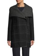 Tahari Amelia Plaid Double-face Coat