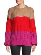 Vero Moda Colorblock Cable-knit Sweater