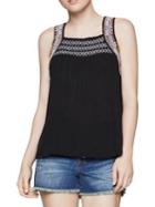 Bcbgeneration Embroidered Smock Sleeveless Top