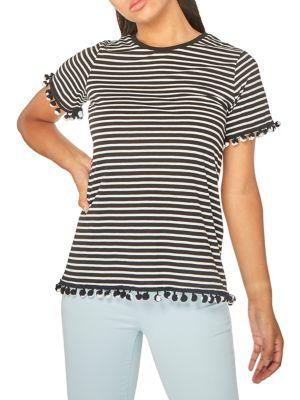 Dorothy Perkins Striped Pom-pom T-shirt