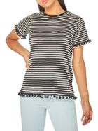 Dorothy Perkins Striped Pom-pom T-shirt