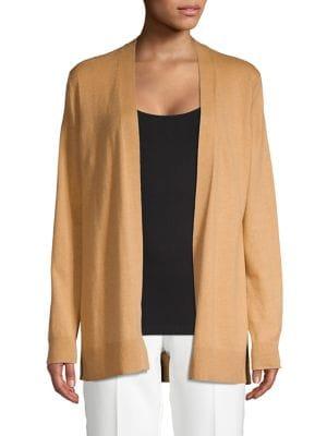 En Thread Knit Open-front Cardigan