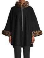 Parkhurst Faux Fur Trim Poncho