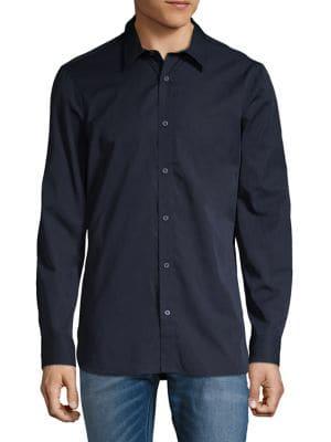 Calvin Klein Long-sleeve Logo Button-down Shirt