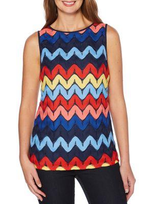 Rafaella Geometric Lace Tank Top