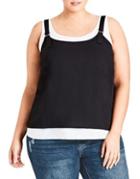 City Chic Plus Double-up Tank Top