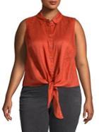 Vince Camuto Plus Sleeveless Button-front Blouse