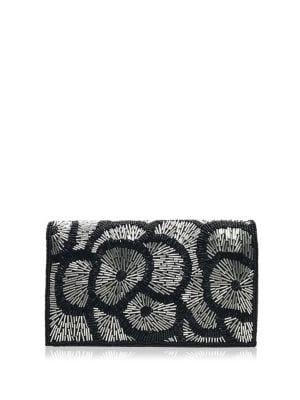 Adrianna Papell Irma Beaded Satin Convertible Clutch