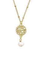 Shade Goldtone & Faux Pearl Pendant Necklace