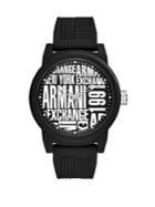 Armani Exchange Atlc Aix Black Silicone Strap Watch